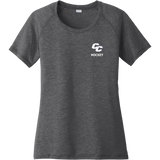 Curry College Ladies PosiCharge Tri-Blend Wicking Scoop Neck Raglan Tee